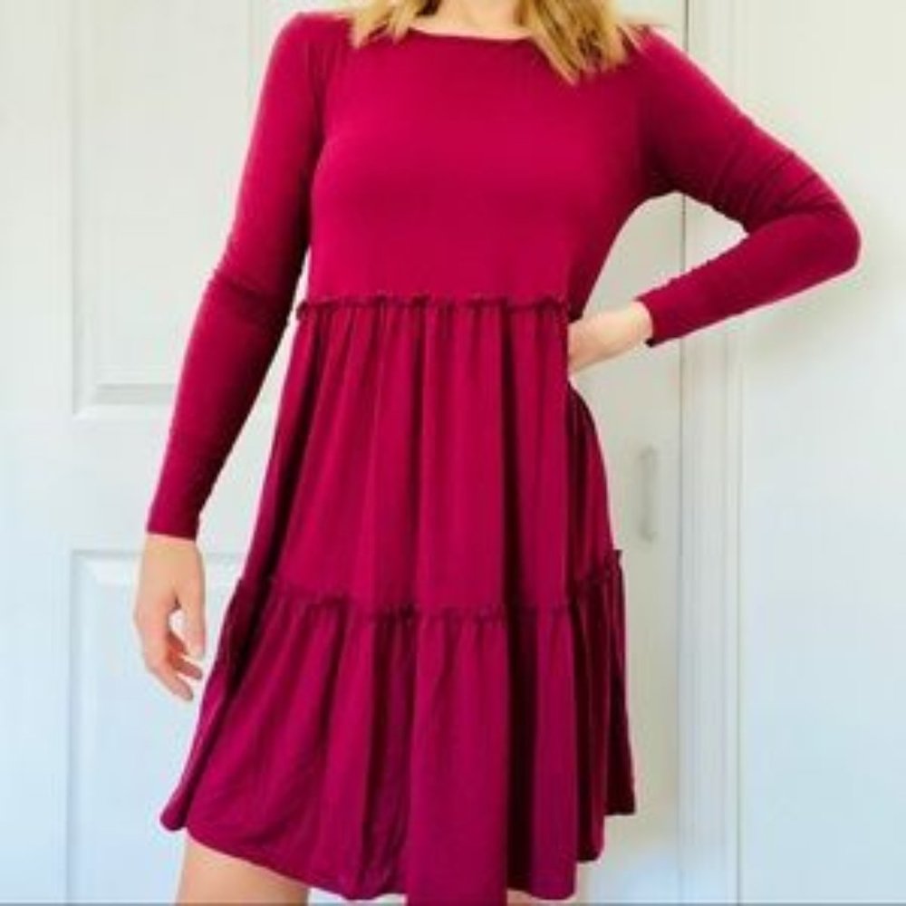 Beautiful Fuscia Tier Ruffle Dress